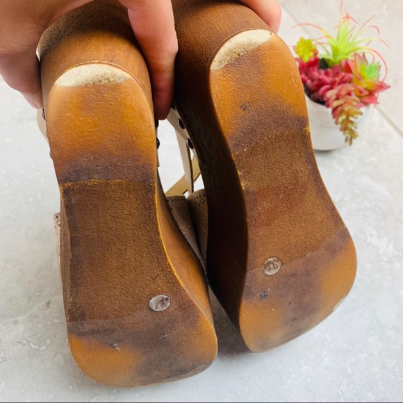 Anthropologie Liendo Leather Wedge Sandals Size 6 - Picture 10 of 11